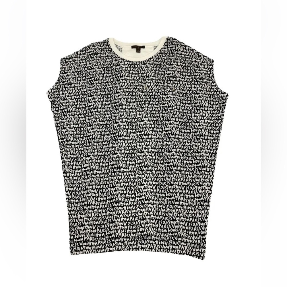 Louis Vuitton Monochrome Jersey Monogram Graffiti Print Tunic Medium